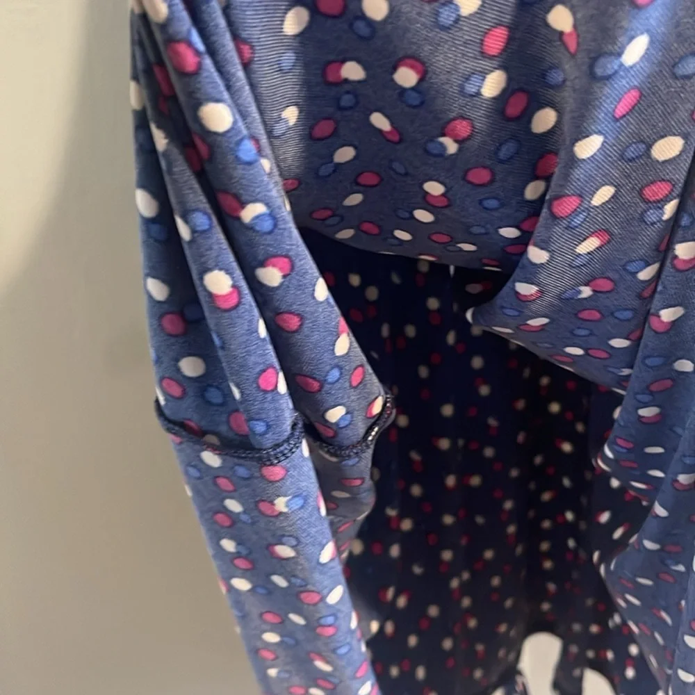 LEOTA Elegant Navy‎ Polka Dot Wrap Dress M
